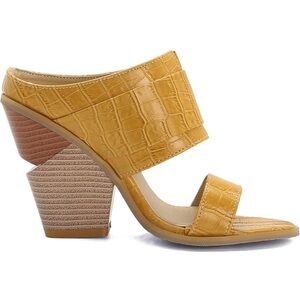 Croco Embossed Chunky Heel